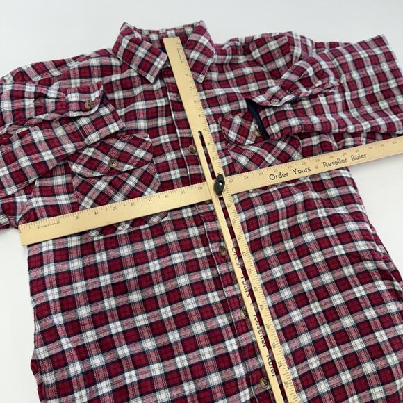 Wrangler Shirt Jacket Mens Small Red Plaid Quilted Lined Flannel Long Sleeve - Picture 6 of 7